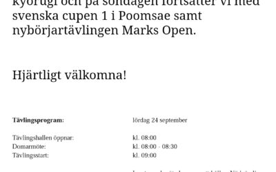 Svenska Cupen 1 och Marks Open 24-25 sept