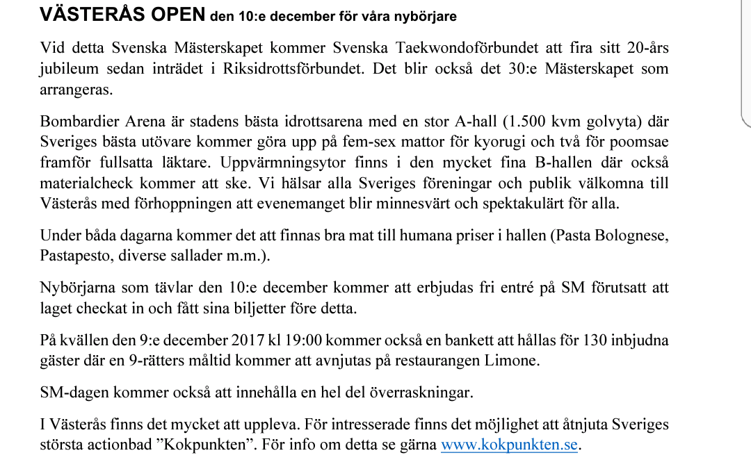 Västerås Open och SM