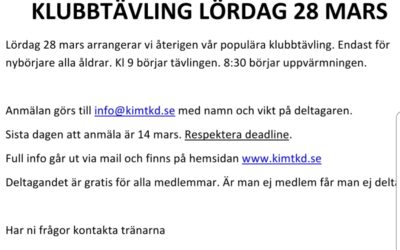 Klubbtävling 28 mars